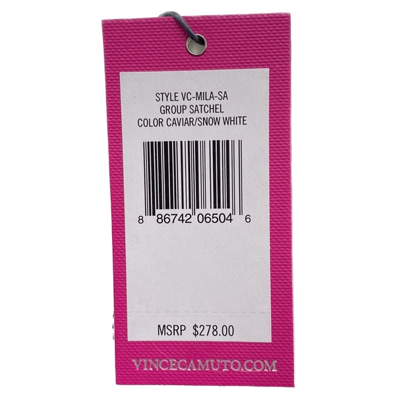 Vince Camuto black & white leather satchel - Picture 7 of 7